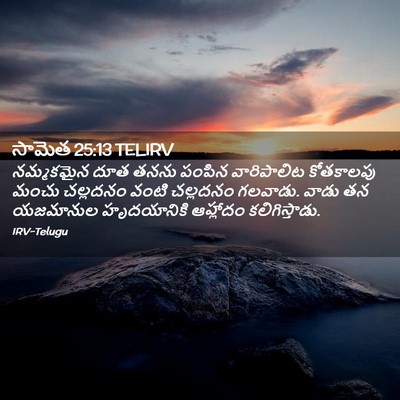 Picture 02 - సామెత 25:13 TELIRV - నమ్మకమైన దూత తనను - Bible Verse Picture