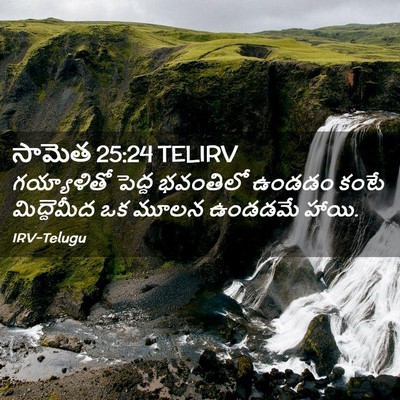 Picture 02 - సామెత 25:24 TELIRV - గయ్యాళితో పెద్ద - Bible Verse Picture