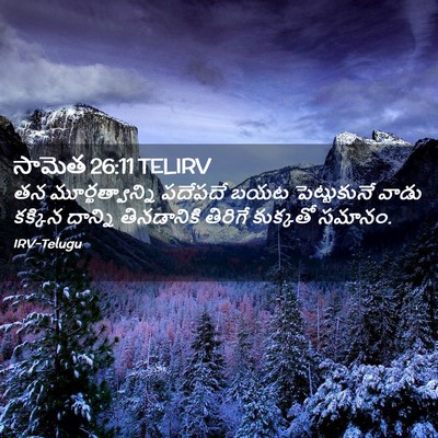 Picture 02 - సామెత 26:11 TELIRV - తన మూర్ఖత్వాన్ని - Bible Verse Picture