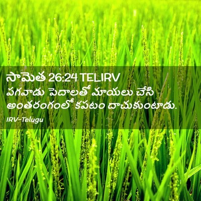 Picture 02 - సామెత 26:24 TELIRV - పగవాడు పెదాలతో - Bible Verse Picture
