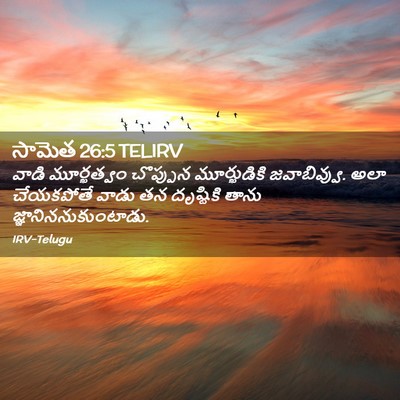 Picture 02 - సామెత 26:5 TELIRV - వాడి మూర్ఖత్వం - Bible Verse Picture