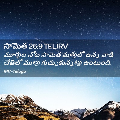 Picture 02 - సామెత 26:9 TELIRV - మూర్ఖుల నోట సామెత - Bible Verse Picture