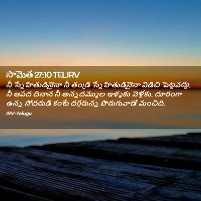 Picture 02 - సామెత 27:10 TELIRV - నీ స్నేహితుడినైనా - Bible Verse Picture