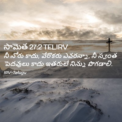 Picture 02 - సామెత 27:2 TELIRV - నీ నోరు కాదు, - Bible Verse Picture