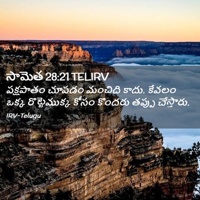 Picture 02 - సామెత 28:21 TELIRV - పక్షపాతం చూపడం - Bible Verse Picture