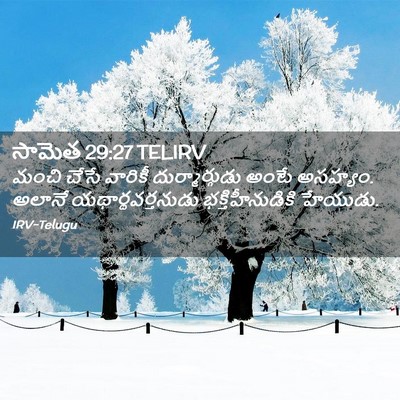 Picture 02 - సామెత 29:27 TELIRV - మంచి చేసే వారికీ - Bible Verse Picture