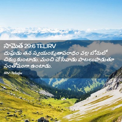 Picture 02 - సామెత 29:6 TELIRV - దుష్టుడు తన - Bible Verse Picture