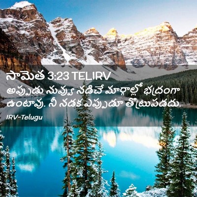 Picture 02 - సామెత 3:23 TELIRV - అప్పుడు నువ్వు - Bible Verse Picture