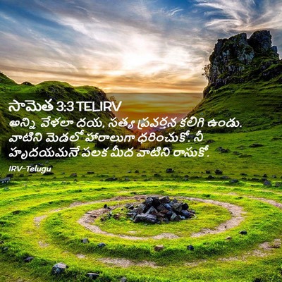 Picture 02 - సామెత 3:3 TELIRV - అన్ని వేళలా దయ, - Bible Verse Picture