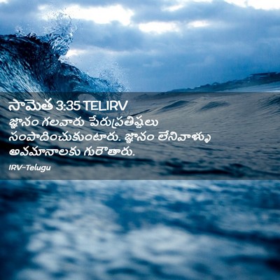 Picture 02 - సామెత 3:35 TELIRV - జ్ఞానం గలవారు - Bible Verse Picture