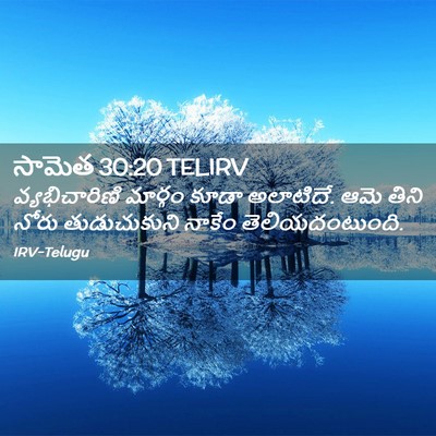 Picture 02 - సామెత 30:20 TELIRV - వ్యభిచారిణి - Bible Verse Picture