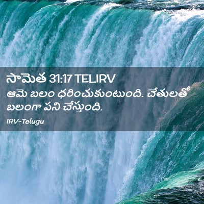 Picture 02 - సామెత 31:17 TELIRV - ఆమె బలం - Bible Verse Picture