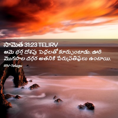 Picture 02 - సామెత 31:23 TELIRV - ఆమె భర్త దేశపు - Bible Verse Picture