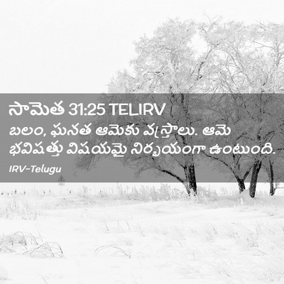 Picture 02 - సామెత 31:25 TELIRV - బలం, ఘనత ఆమెకు - Bible Verse Picture
