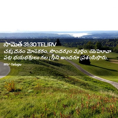 Picture 02 - సామెత 31:30 TELIRV - చక్కదనం మోసకరం. - Bible Verse Picture