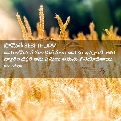 Picture 02 - సామెత 31:31 TELIRV - ఆమె చేసిన పనుల - Bible Verse Picture