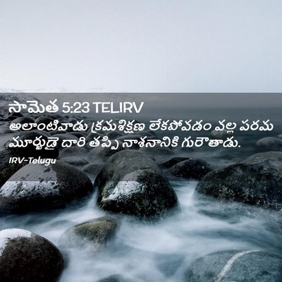 Picture 02 - సామెత 5:23 TELIRV - అలాంటివాడు - Bible Verse Picture