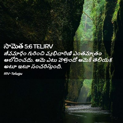 Picture 02 - సామెత 5:6 TELIRV - జీవమార్గం గురించి - Bible Verse Picture