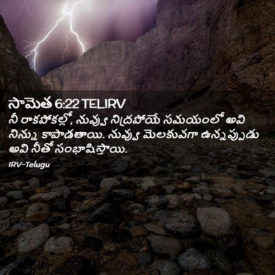 Picture 02 - సామెత 6:22 TELIRV - నీ రాకపోకల్లో, - Bible Verse Picture