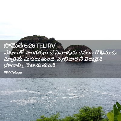 Picture 02 - సామెత 6:26 TELIRV - వేశ్యలతో సాంగత్యం - Bible Verse Picture