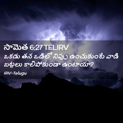 Picture 02 - సామెత 6:27 TELIRV - ఒకడు తన ఒడిలో - Bible Verse Picture