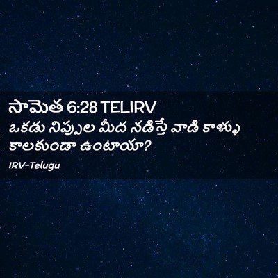Picture 02 - సామెత 6:28 TELIRV - ఒకడు నిప్పుల మీద - Bible Verse Picture