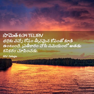 Picture 02 - సామెత 6:34 TELIRV - భర్తకు వచ్చే రోషం - Bible Verse Picture