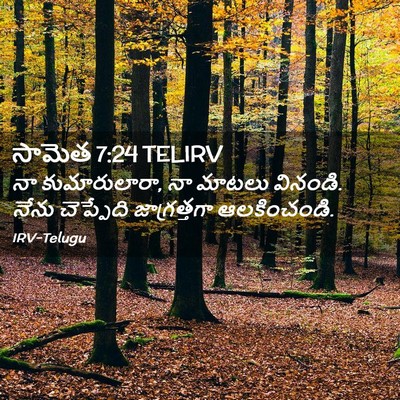 Picture 02 - సామెత 7:24 TELIRV - నా కుమారులారా, నా - Bible Verse Picture