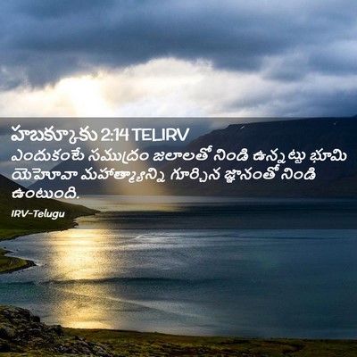 Picture 02 - హబక్కూకు 2:14 TELIRV - ఎందుకంటే సముద్రం - Bible Verse Picture