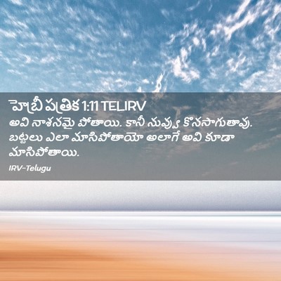 Picture 02 - హెబ్రీ పత్రిక 1:11 TELIRV - అవి నాశనమై పోతాయి. - Bible Verse Picture