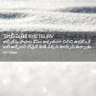 Picture 02 - హెబ్రీ పత్రిక 10:12 TELIRV - కానీ క్రీస్తు - Bible Verse Picture