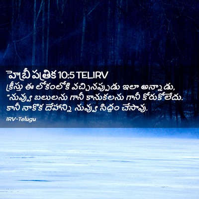 Picture 02 - హెబ్రీ పత్రిక 10:5 TELIRV - క్రీస్తు ఈ - Bible Verse Picture