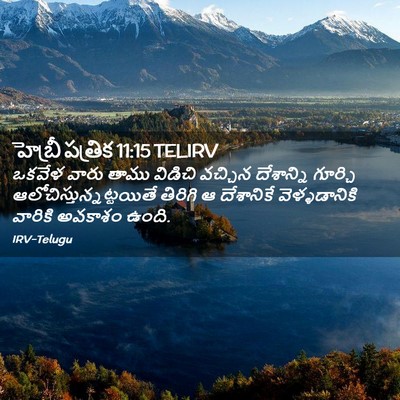 Picture 02 - హెబ్రీ పత్రిక 11:15 TELIRV - ఒకవేళ వారు తాము - Bible Verse Picture
