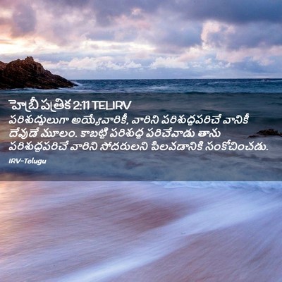 Picture 02 - హెబ్రీ పత్రిక 2:11 TELIRV - పరిశుద్ధులుగా - Bible Verse Picture