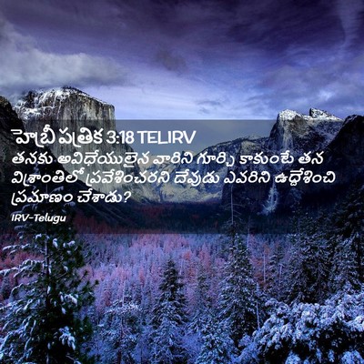 Picture 02 - హెబ్రీ పత్రిక 3:18 TELIRV - తనకు అవిధేయులైన - Bible Verse Picture