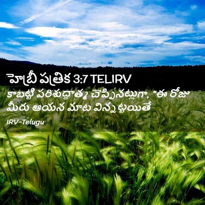 Picture 02 - హెబ్రీ పత్రిక 3:7 TELIRV - కాబట్టి - Bible Verse Picture