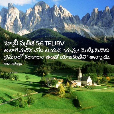 Picture 02 - హెబ్రీ పత్రిక 5:6 TELIRV - అలాగే మరొక చోట ఆయన, - Bible Verse Picture