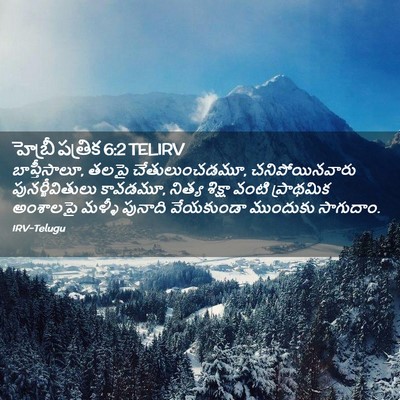 Picture 02 - హెబ్రీ పత్రిక 6:2 TELIRV - బాప్తీసాలూ, తలపై - Bible Verse Picture