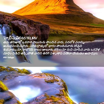 Picture 02 - హెబ్రీ పత్రిక 6:5 TELIRV - తమ జీవితాల్లో - Bible Verse Picture