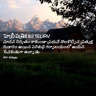 Picture 02 - హెబ్రీ పత్రిక 8:2 TELIRV - మానవ నిర్మితం - Bible Verse Picture