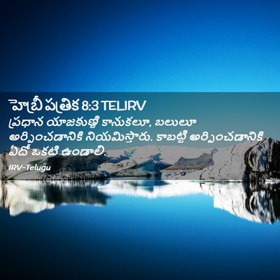 Picture 02 - హెబ్రీ పత్రిక 8:3 TELIRV - ప్రధాన యాజకుణ్ణి - Bible Verse Picture