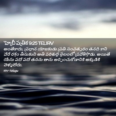 Picture 02 - హెబ్రీ పత్రిక 9:25 TELIRV - అంతేకాదు, ప్రధాన - Bible Verse Picture