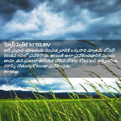 Picture 02 - హెబ్రీ పత్రిక 9:7 TELIRV - కానీ ప్రధాన - Bible Verse Picture