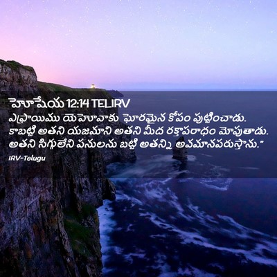 Picture 02 - హోషేయ 12:14 TELIRV - ఎఫ్రాయిము - Bible Verse Picture