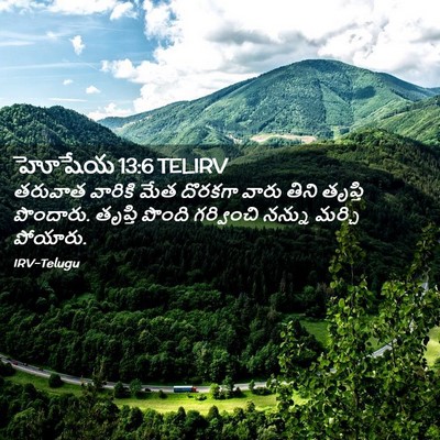 Picture 02 - హోషేయ 13:6 TELIRV - తరువాత వారికి మేత - Bible Verse Picture