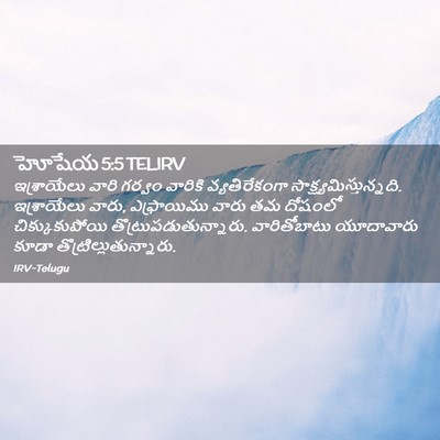 Picture 02 - హోషేయ 5:5 TELIRV - ఇశ్రాయేలు వారి - Bible Verse Picture