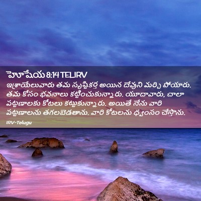 Picture 02 - హోషేయ 8:14 TELIRV - ఇశ్రాయేలువారు తమ - Bible Verse Picture