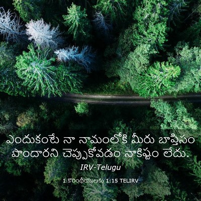 Picture 03 - 1 కొరింథీయులకు 1:15 TELIRV - ఎందుకంటే నా - Bible Verse Picture