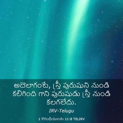 Picture 03 - 1 కొరింథీయులకు 11:8 TELIRV - అదెలాగంటే, స్త్రీ - Bible Verse Picture