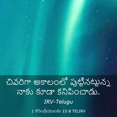 Picture 03 - 1 కొరింథీయులకు 15:8 TELIRV - చివరిగా అకాలంలో - Bible Verse Picture